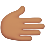 Apple design of the rightwards hand: medium skin tone emoji verson:ios 16.4