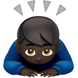 Apple design of the man bowing: dark skin tone emoji verson:ios 16.4