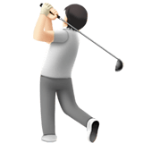 Apple design of the person golfing: light skin tone emoji verson:ios 16.4