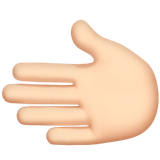 Apple design of the leftwards hand: light skin tone emoji verson:ios 16.4