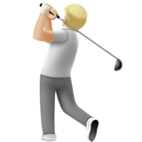 Apple design of the person golfing: medium-light skin tone emoji verson:ios 16.4