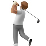 Apple design of the person golfing: medium skin tone emoji verson:ios 16.4