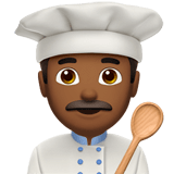 Apple design of the man cook: medium-dark skin tone emoji verson:ios 16.4