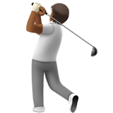 Apple design of the person golfing: medium-dark skin tone emoji verson:ios 16.4