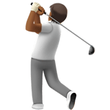 Apple design of the person golfing: medium-dark skin tone emoji verson:ios 16.4