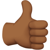 Apple design of the thumbs up: medium-dark skin tone emoji verson:ios 16.4