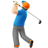 Apple design of the man golfing: light skin tone emoji verson:ios 16.4