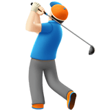 Apple design of the man golfing: light skin tone emoji verson:ios 16.4