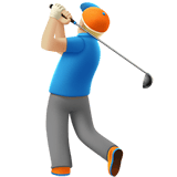 Apple design of the man golfing: medium-light skin tone emoji verson:ios 16.4
