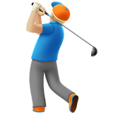 Apple design of the man golfing: medium-light skin tone emoji verson:ios 16.4