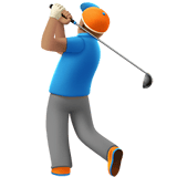 Apple design of the man golfing: medium skin tone emoji verson:ios 16.4