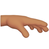 Apple design of the palm down hand: medium skin tone emoji verson:ios 16.4