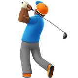 Apple design of the man golfing: medium-dark skin tone emoji verson:ios 16.4