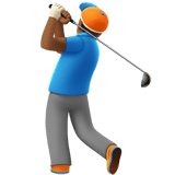 Apple design of the man golfing: medium-dark skin tone emoji verson:ios 16.4