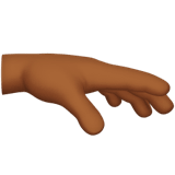 Apple design of the palm down hand: medium-dark skin tone emoji verson:ios 16.4