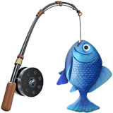 Apple design of the fishing pole emoji verson:ios 16.4