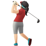 Apple design of the woman golfing: light skin tone emoji verson:ios 16.4