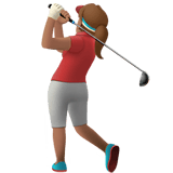 Apple design of the woman golfing: medium skin tone emoji verson:ios 16.4