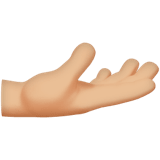 Apple design of the palm up hand: medium-light skin tone emoji verson:ios 16.4