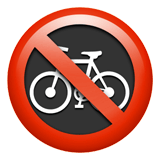 Apple design of the no bicycles emoji verson:ios 16.4