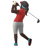 Apple design of the woman golfing: dark skin tone emoji verson:ios 16.4