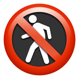 Apple design of the no pedestrians emoji verson:ios 16.4