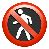 Apple design of the no pedestrians emoji verson:ios 16.4