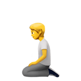 Apple design of the person kneeling emoji verson:ios 16.4