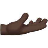 Apple design of the palm up hand: dark skin tone emoji verson:ios 16.4