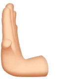 Apple design of the leftwards pushing hand: light skin tone emoji verson:ios 16.4