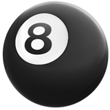 Apple design of the pool 8 ball emoji verson:ios 16.4