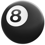 Apple design of the pool 8 ball emoji verson:ios 16.4