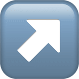 Apple design of the up-right arrow emoji verson:ios 16.4