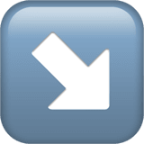 Apple design of the down-right arrow emoji verson:ios 16.4