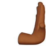 Apple design of the rightwards pushing hand: medium-dark skin tone emoji verson:ios 16.4