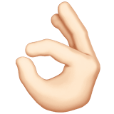 Apple design of the OK hand: light skin tone emoji verson:ios 16.4