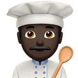Apple design of the man cook: dark skin tone emoji verson:ios 16.4