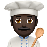 Apple design of the man cook: dark skin tone emoji verson:ios 16.4