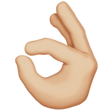 Apple design of the OK hand: medium-light skin tone emoji verson:ios 16.4