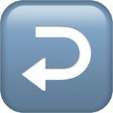 Apple design of the right arrow curving left emoji verson:ios 16.4