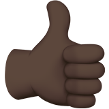 Apple design of the thumbs up: dark skin tone emoji verson:ios 16.4