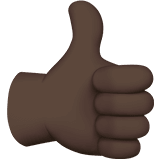 Apple design of the thumbs up: dark skin tone emoji verson:ios 16.4