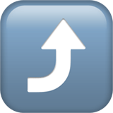 Apple design of the right arrow curving up emoji verson:ios 16.4