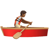 Apple design of the person rowing boat: medium-dark skin tone emoji verson:ios 16.4