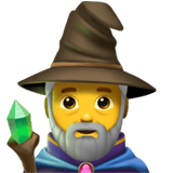 Apple design of the man mage emoji verson:ios 16.4