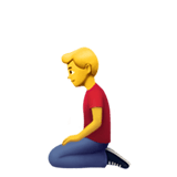 Apple design of the man kneeling emoji verson:ios 16.4