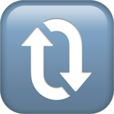 Apple design of the clockwise vertical arrows emoji verson:ios 16.4