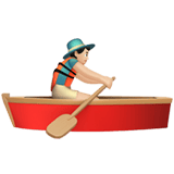 Apple design of the man rowing boat: light skin tone emoji verson:ios 16.4