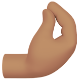 Apple design of the pinched fingers: medium skin tone emoji verson:ios 16.4