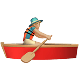 Apple design of the man rowing boat: medium-light skin tone emoji verson:ios 16.4